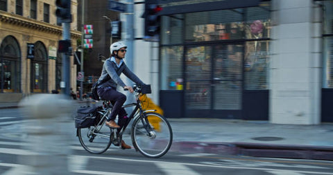 Commuting E-Bike Ride on City Streets