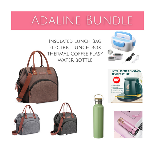 Leather Lunch Bag Water Bottle Bundle Insulated Lunch Box 