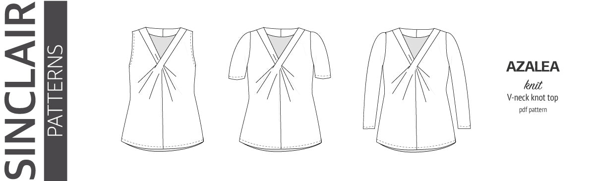 Azalea v-neck knot top pdf sewing pattern