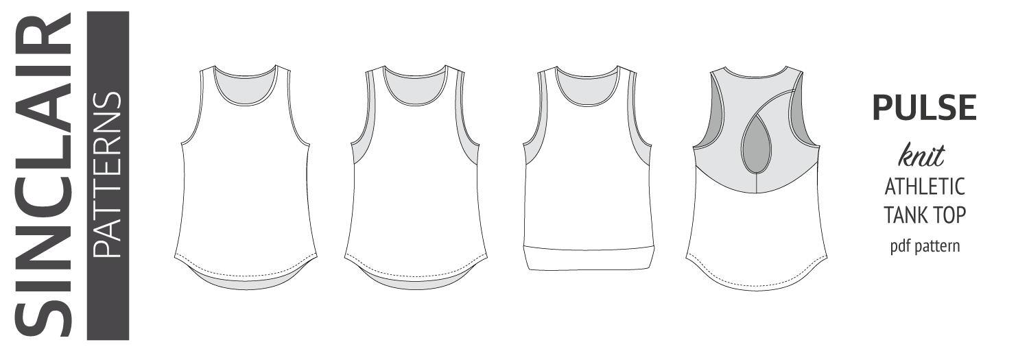 Pulse athletic knit tank top pdf sewing pattern