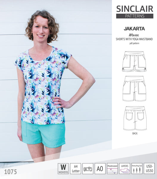Jakarta shorts for woven fabrics with yoga waistband and pockets (PDF ...