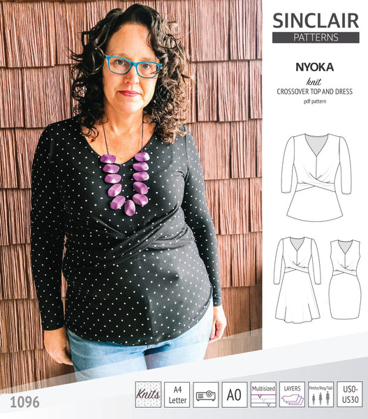 Nyoka knit crossover dress (PDF sewing pattern) - Sinclair Patterns