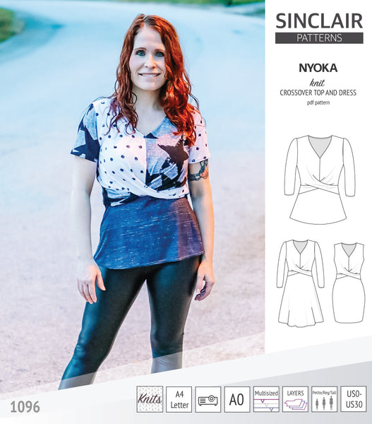Nyoka knit crossover dress (PDF sewing pattern) - Sinclair Patterns