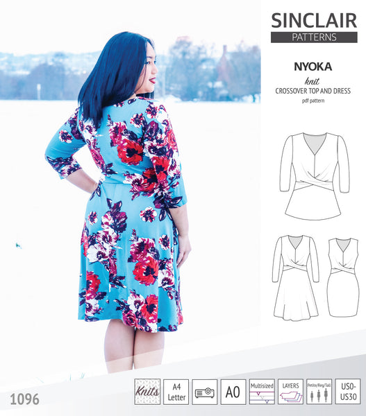 Nyoka knit crossover dress (PDF sewing pattern) - Sinclair Patterns