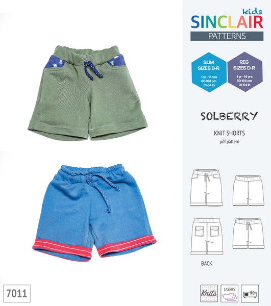 Solberry knit jersey shorts for children girls and boys pdf sewing ...