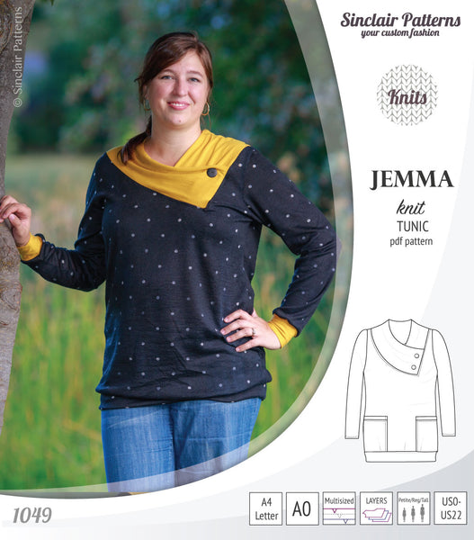 Jemma knit tunic with pockets (PDF) - Sinclair Patterns