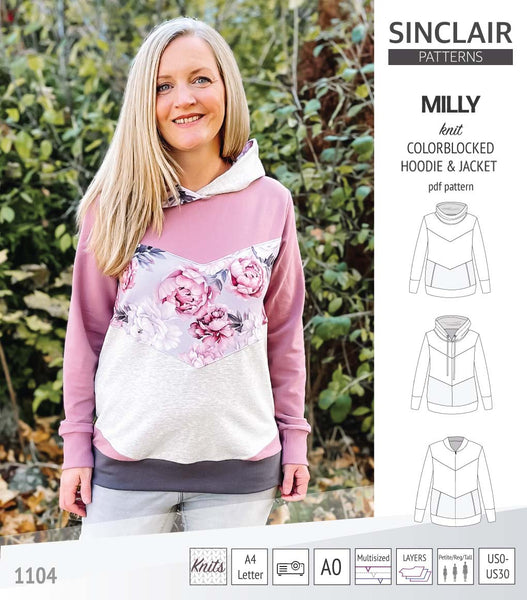 Milly colorblocked hoodie and zip up jacket (PDF) - Sinclair Patterns