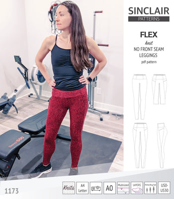 Flex no front seam leggings with colorblocking (PDF)