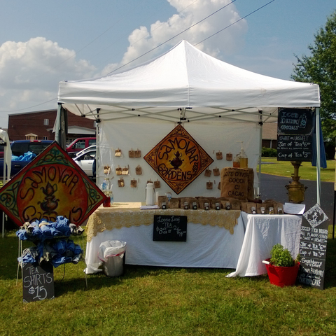 First market booth at Piper and Leaf tea Co tea knowledge about us