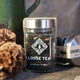 Glass jar of Caramel Apple Pie loose leaf tea