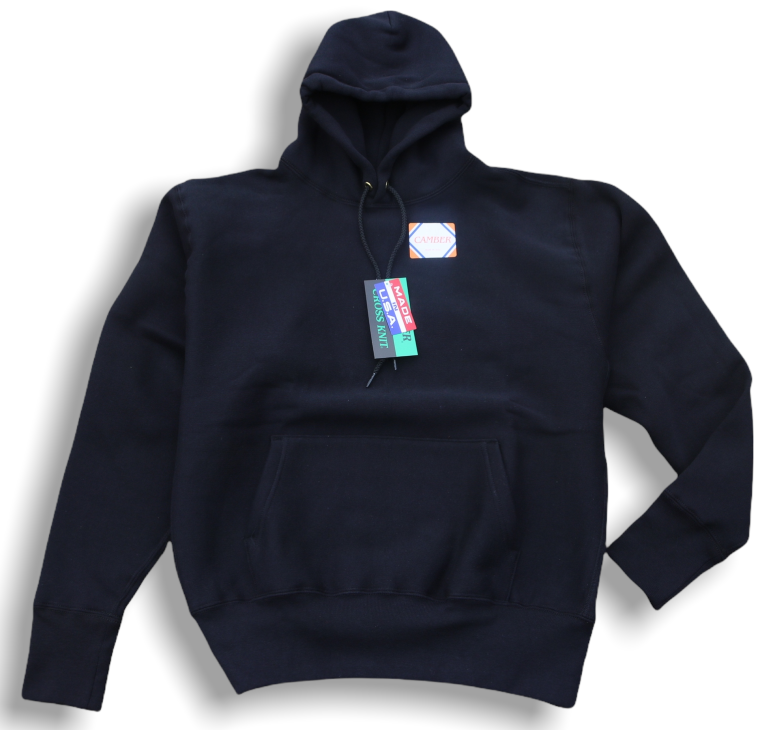 CAMBER SPORTSWEAR232 CROSS KNIT HOODIE HOODED SWEATSHIRT IN NAVY BLUE