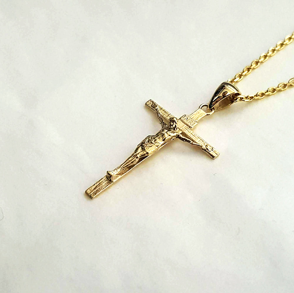 Stainless Steel Antique Cross Crucifix Jewelry Colgante Men Christian ...