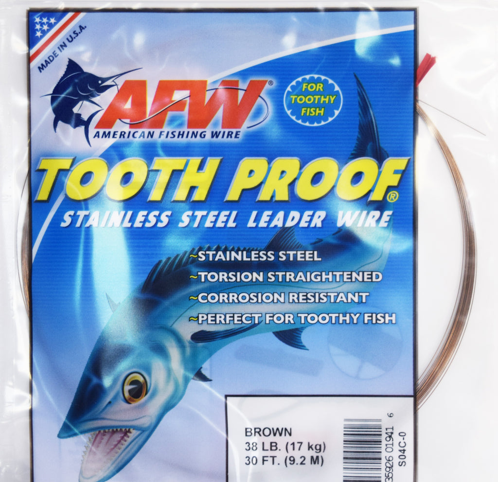 AFW STI075B-15FT Titanium Tooth Proof Single Strand Leader Wire