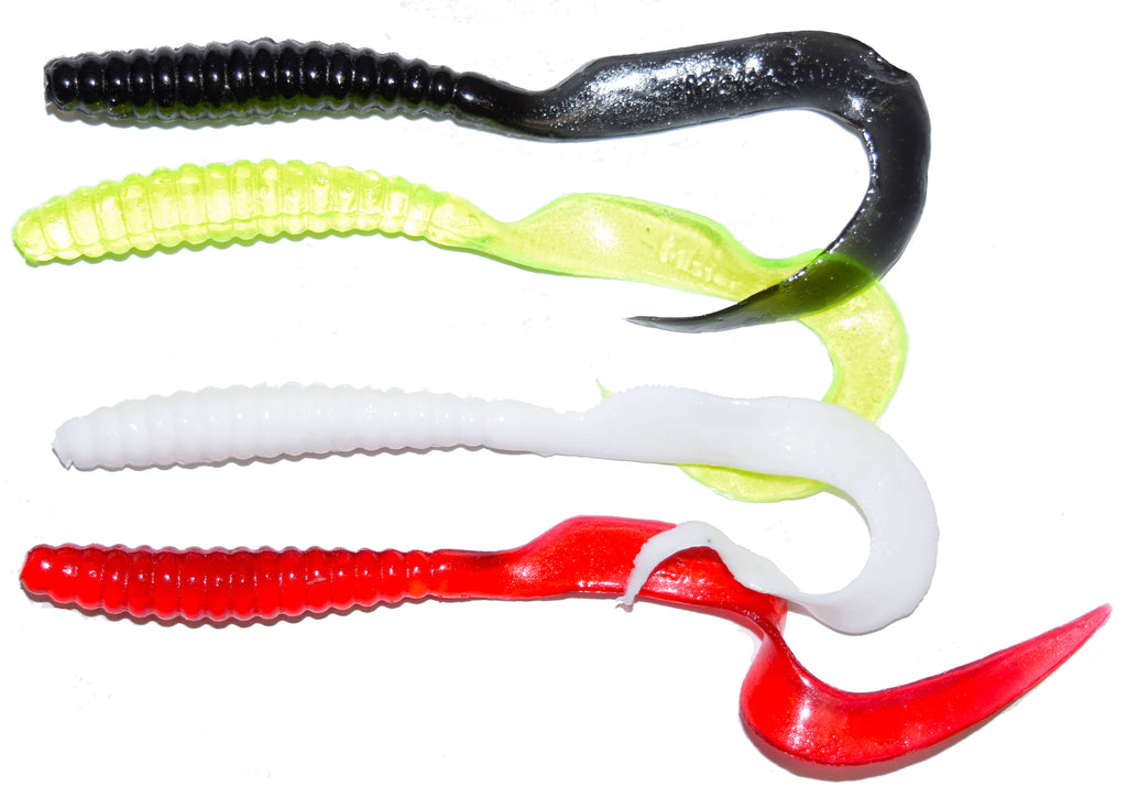 100 MISTER TWISTER 4 INCH DOUBLE TAIL CURLY TAIL GRUB LURES SMOKE PURPLE  FLAKE