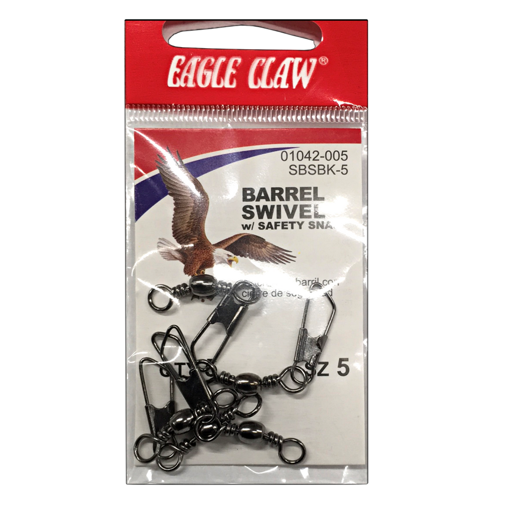 Eagle Claw Size 7 Barrel Swivel Fishing With Safety Snap 2 Pkgs 6 Count  Each NIB