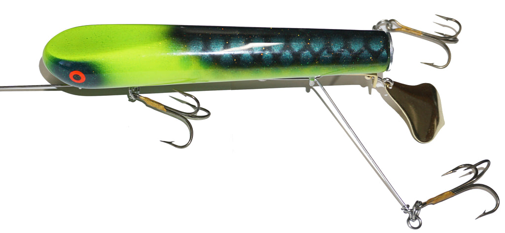 7-1/2 Hi Fin Magnum Teaser Tail Musky Muskie Topwater Lure - Used 海外 即決