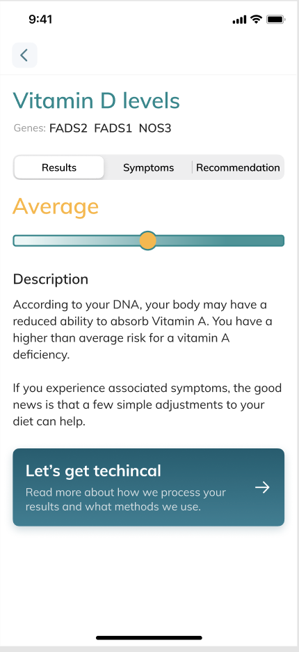 Example of results at BioCertica