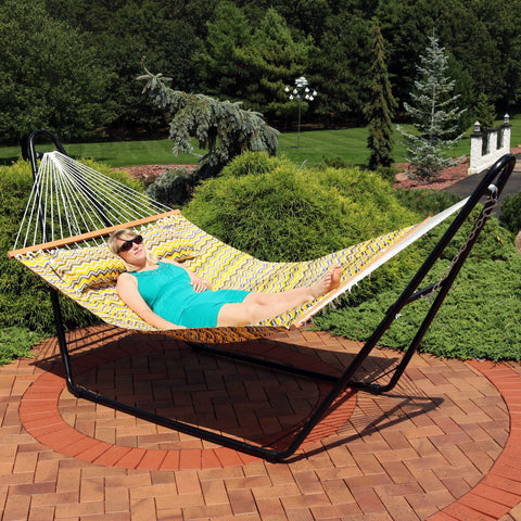 girl relaxing in hammock on a sunny day