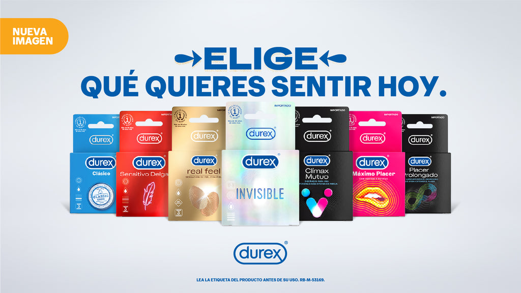 Durex marca número uno de condones en el mundo. Tu eliges que quieres sentir hoy.