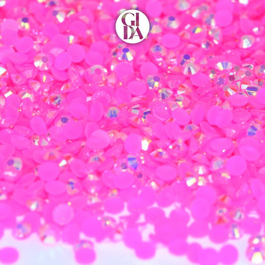 Resin Rhinestones, Pink AB Jelly