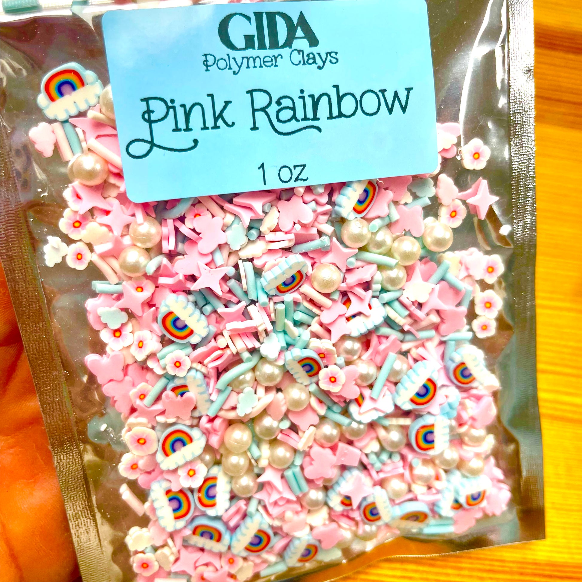 Pink Rainbow Polymer clay 1 oz - GIDA DESIGN 