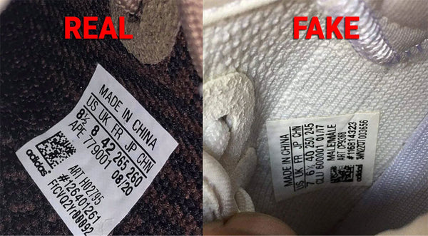 Chữ trên tem cũng có nhiều điểm khác biệt để check giày adidas
