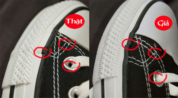 Cũng có thể check Converse dựa trên đường may 