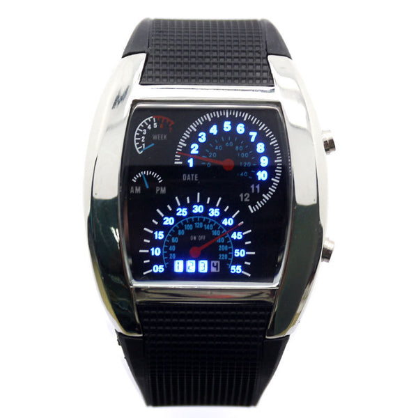 Led Digital Watch Men S Race Car Military Style Boardwalkbuy