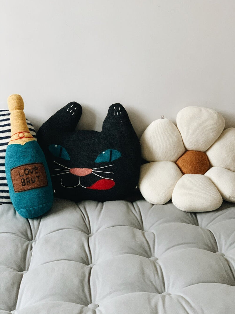 Black Cat Pillow from Oeuf NYC