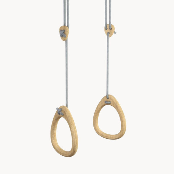 Bijproduct Schijnen Westers Oak Gymnastic Rings with Grey Rope from Lillagunga – STUDIO MINI