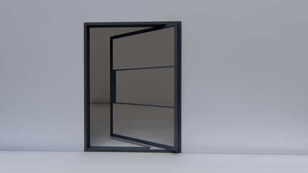 Glass Pivot Steel Door