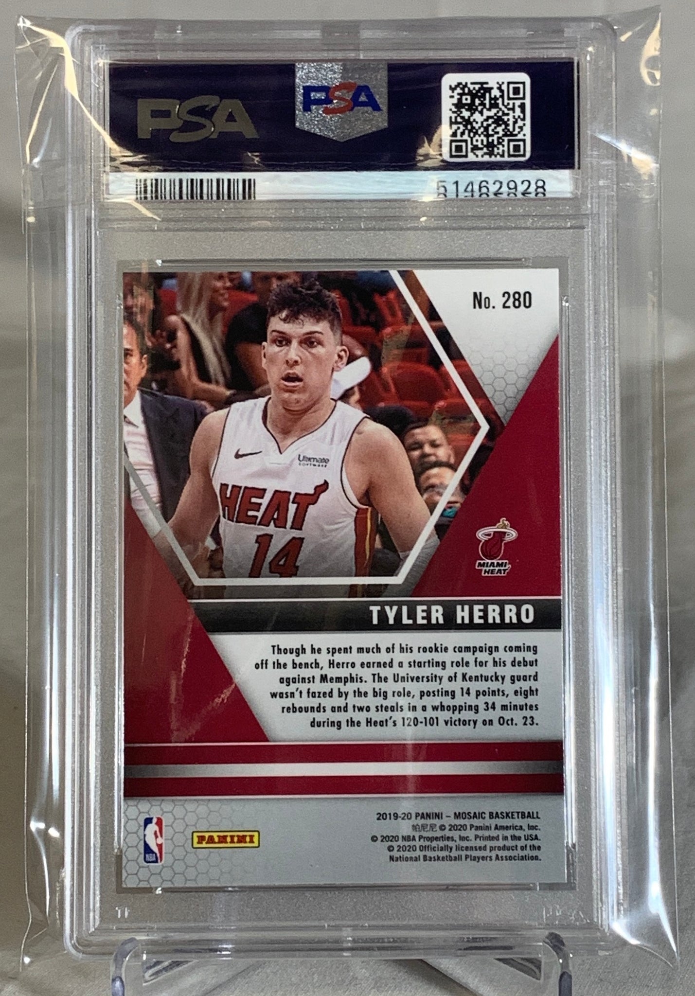 2019-20 Tyler Herro Rookie Card Heat NBA Panini Mosaic PSA GEM MINT 10  #51462928