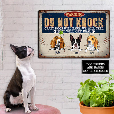 89Customized Do Not Knock Funny Dogs Personalized Printed Metal Sign