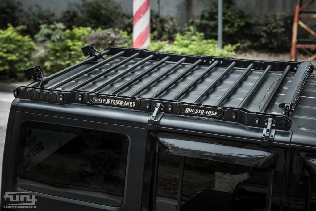 Aluminum Roof Platform luggage rack for Jeep Wrangler JK JL – FURYENGRAVER