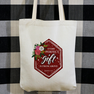 Every Perfect Gift Is From Above - Christmas Tote Bag - James 1:17