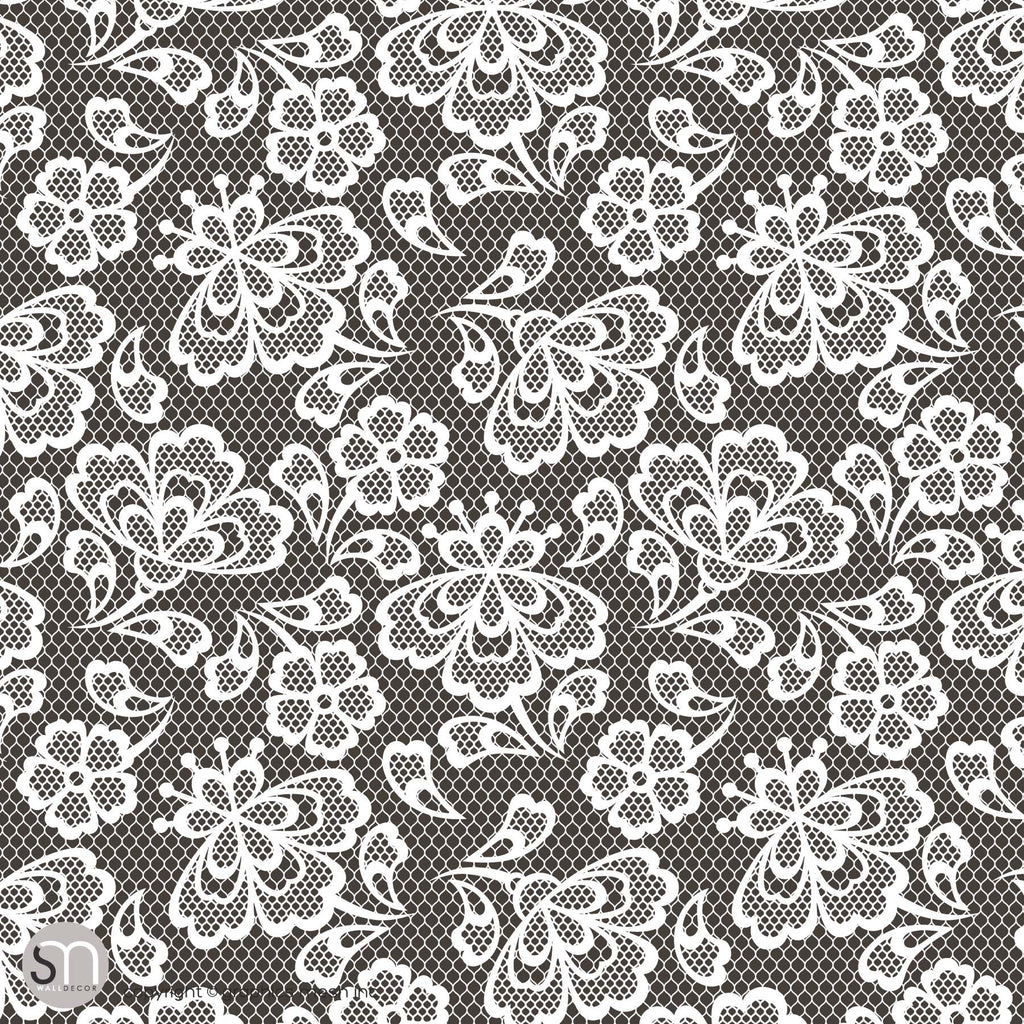 Floral Embroidery in Darkness - Peel & Stick Abstract Wallpaper ...