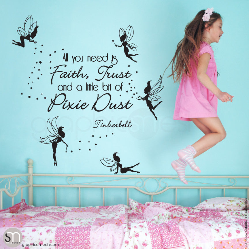 Fairies With Quote And Magic Dust Wall Decals Graphicsmesh