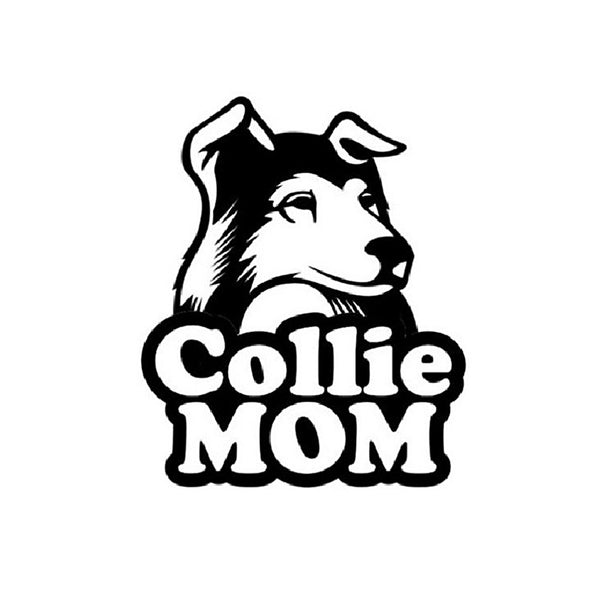 Funny Dog Collie Mom Letters Car Body Window Decal Reflective Sticker ...