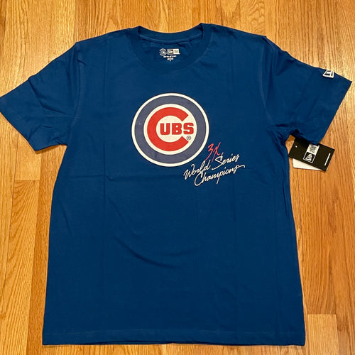 Chicago Cubs New Era Pinstripe T-Shirt - Blue XXX-Large