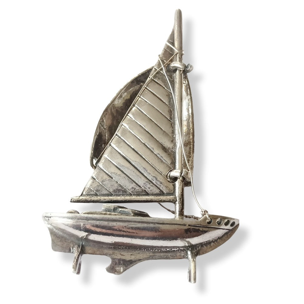 warm vloeistof Spanning Miniatuur zeilboot zilver - Ietsmooisvoorjou