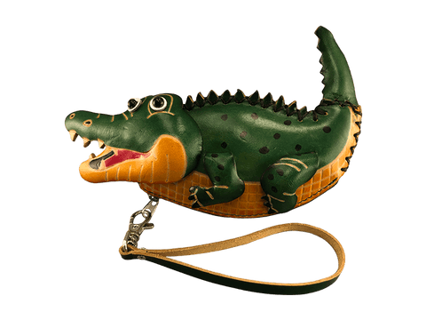 Puzzled Stylish Plush Backpack, Alligator