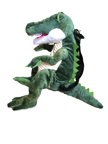 Puzzled Stylish Plush Backpack, Alligator