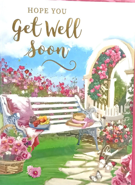 Get Well cute bear holding banner – Cards Delights