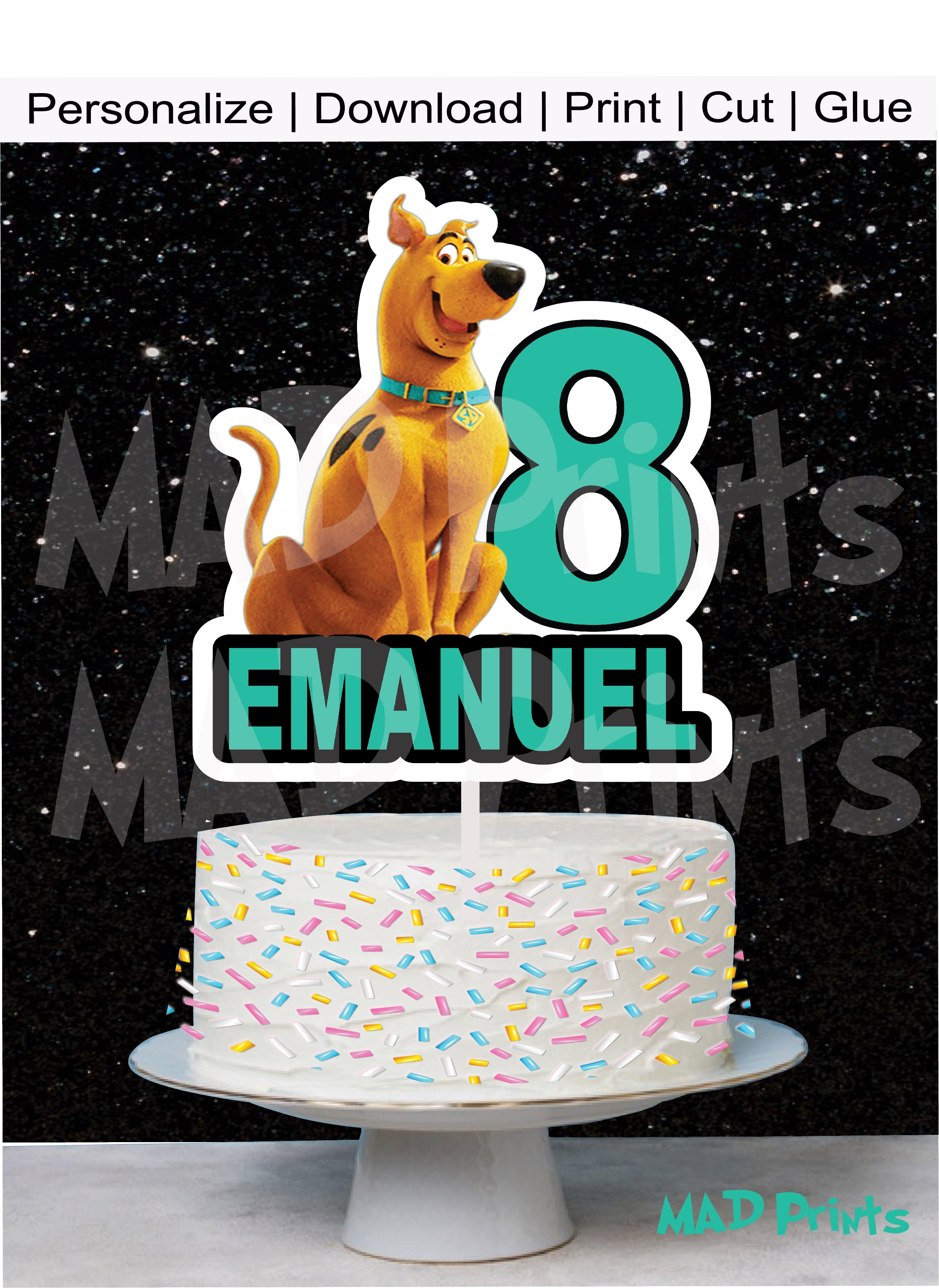 Digital Personalized Printable Scooby Doo Cake Topper Mad Prints Llc