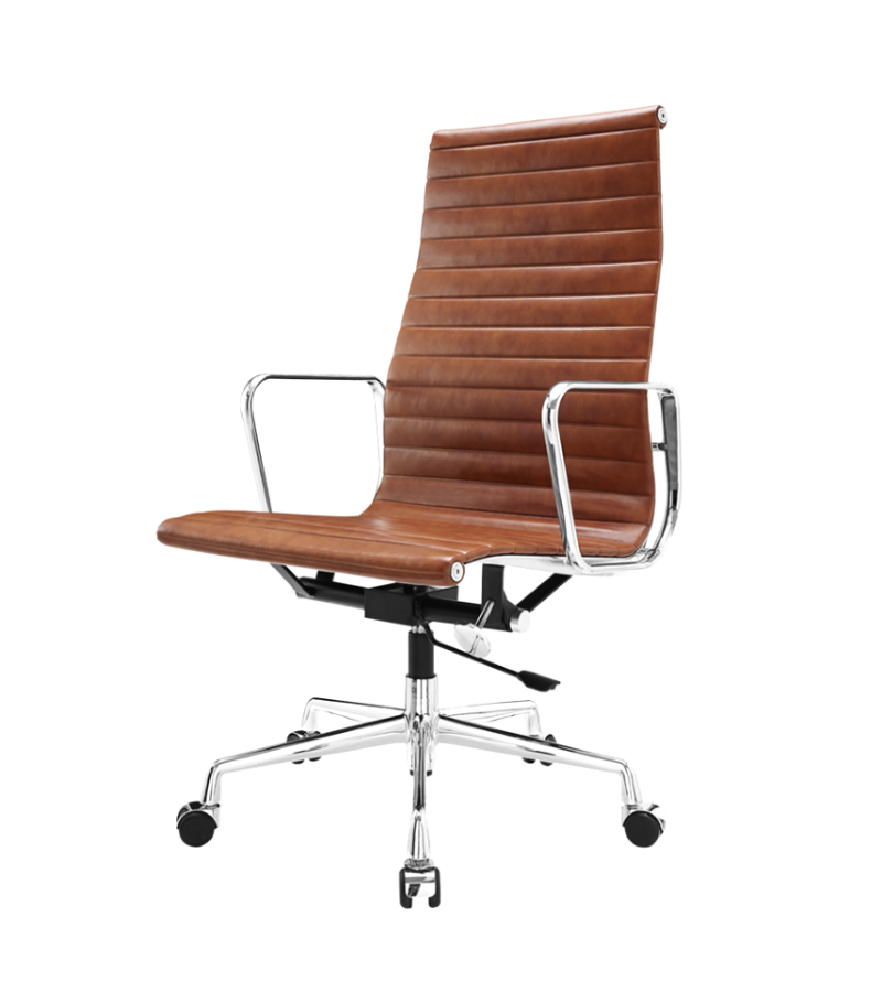 Ribbed Leather High Back Office Chair – Onske