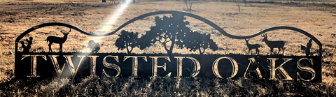 Twisted Oaks game ranch sign designed and cut by HL Guest Handmade
