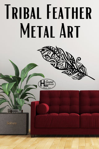 Tribal Feather Metal Art