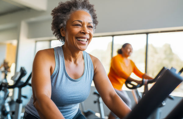 Woman in spin class