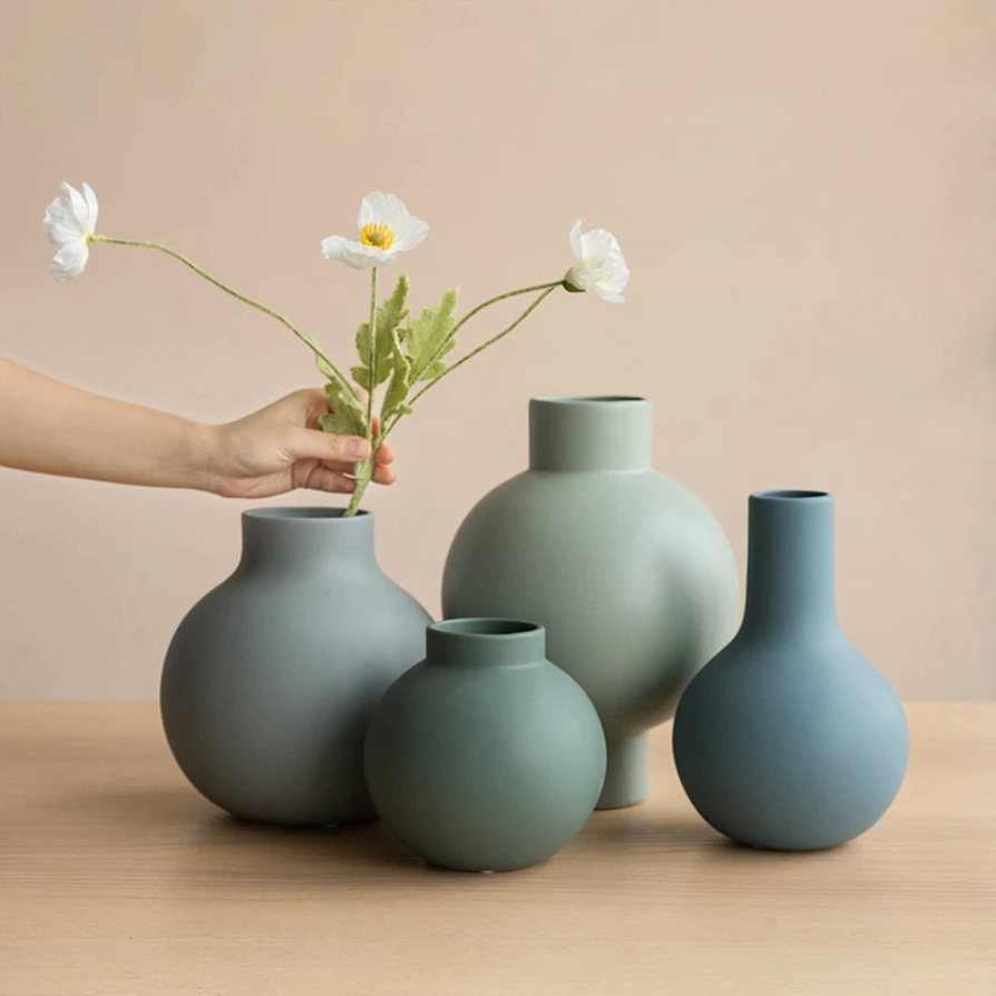 Baby Turquoise Bulb Ceramic Vase Collection | Modern Minimalist Turquoise-image-0