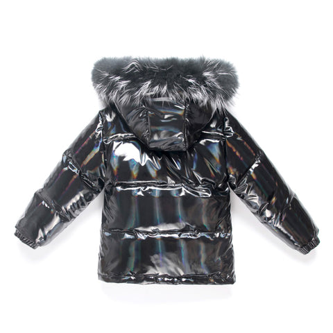 winter jacket for youth with real fur hood decoration